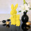 Osterhasenfiguren, beflockt, 2 Stück 2