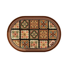 Rutschfester, schnelltrocknender Badezimmerteppich, 60 x 40 cm, waschbarer ovaler Vintage-Teppich aus Kunstwolle, Boho-Fußmatte – geeignet für