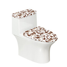 Ensemble de housse de siège de toilette à motif vache avec bord élastique et