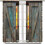Rideaux de porte de grange style planches de bois bleu-gris 2 2