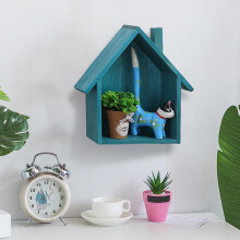 Étagère vitrine en bois en forme de maison 9,29 x 7,32 x 2,99 pouces
