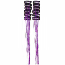 Rainbow Clip-In Hair Tinsel Set 12 pcs Dark Purple