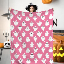 Halloween Throw Blanket – Cute Gothic Ghost Fleece, 30"x40", for Girls, Home, Dorm & Couch Decor