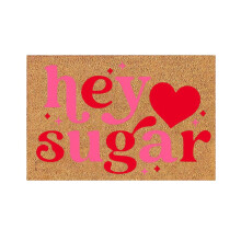 Valentine's Day Polyester Welcome Mat – Non-Slip, Absorbent Floor Mat for Home Decor, Hot Pink