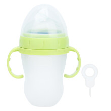 Silicone Baby Squeeze Cereal Bottle with Integrated Spoon, Food‑Grade, Teething Friendly, Easy Clean