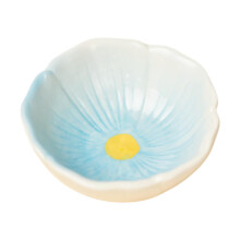 Hamster Ceramic Bowl,Hamster Food Dish Easily to Clean Flower,Cute,Small Animal Feeding Dish Guinea Pig Bowl for Hamster Ferret Blue