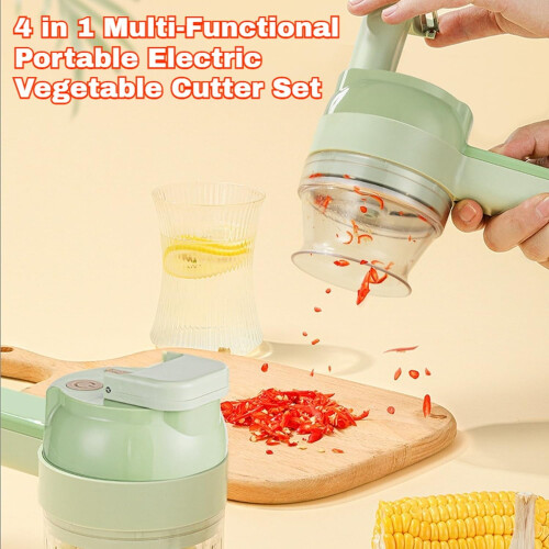 Slice Ease Electric Chopper, 4-in-1 Wireless Vegetable Cutter Set – Compatible with Slice Ease 1