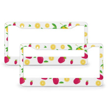 Strawberry Lemon License Plate Frames Aluminum 2 pcs