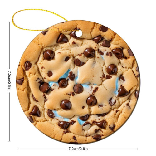 Ceramic Chocolate Chip Cookie Ornament 3 inch 2