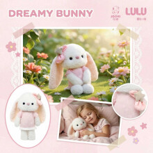 Conejo blanco de orejas largas y flexibles de 32 cm (12,6 pulgadas) - Peluche de conejo Brynn.