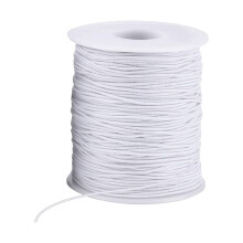 Hilo elástico de 1 mm de ancho para fruncir, confeccionar ropa, joyas y pulseras – 50 m/unidad, compatible con máquinas de coser.