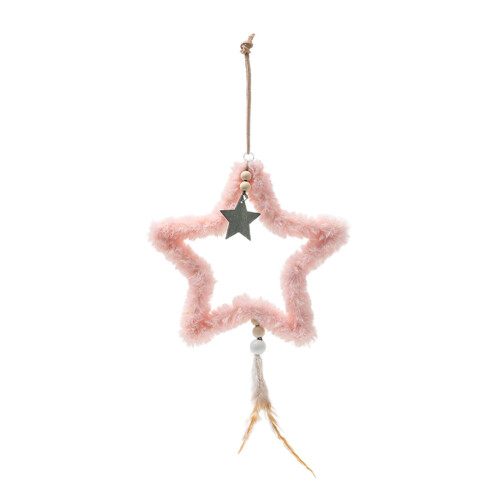 Plush Star Christmas Ornament Pink 9.3 in 1