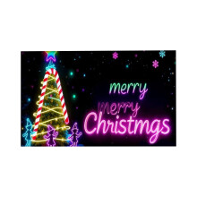 UV-geactiveerde kerstbanner voor garagedeur – fluorescerende 2D kerstman en elf, verlichte achtergrond, decoratie voor binnen- en buitenfeesten,