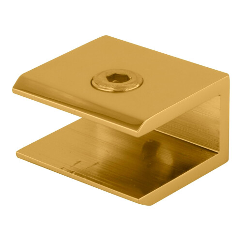 Brass Finish Solid Brass Square Glass Shelf Clamp 1