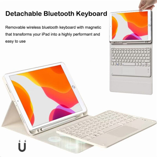 Θήκη πληκτρολογίου συμβατή με iPad 9th Gen 10.2", 8th/7th/Air3, Smart TouchPad, Αποσπώμενη, Θήκη 2