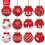 Christmas Ball Hanging Ornaments Set Red White 36PCS 3