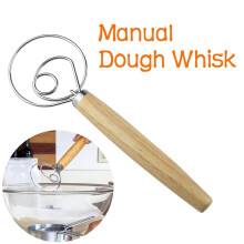 Stainless Steel Flour Coil Stirrer Egg-Beater Stick for Baking, 3X Faster Mixing Spoon for Pizza Dough, Pie Crust, Pasta, Pastries, Cookies – Heavy