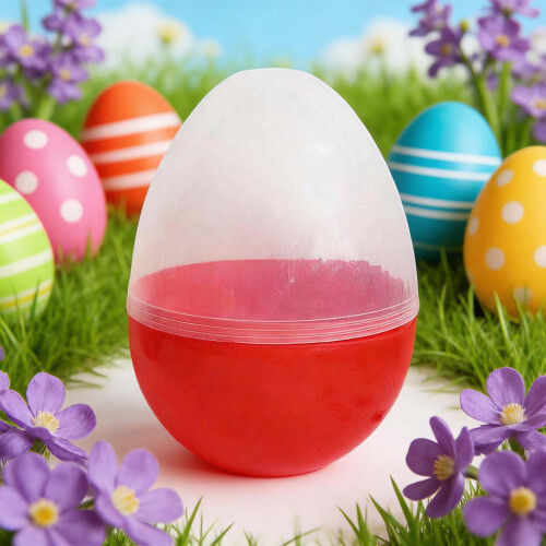 11.8 Inch Jumbo Plastic Easter Eggs Large Empty Transparent Colorful Easter Eggs Clear Fillable Eggs Bulk for Easter Egg Hunt Easter Party Supplies