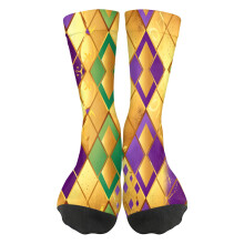 Chaussettes Willtoo Mardi Gras pour hommes, femmes et enfants, imprimé masque festif, chaussettes colorées de carnaval pour fêtes et