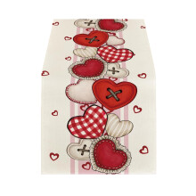 Bieżnik na stół walentynkowy Love Hearts, 13x72", dekoracja do kuchni/jadalni – pasuje do motywów przyjęć walentynkowych
