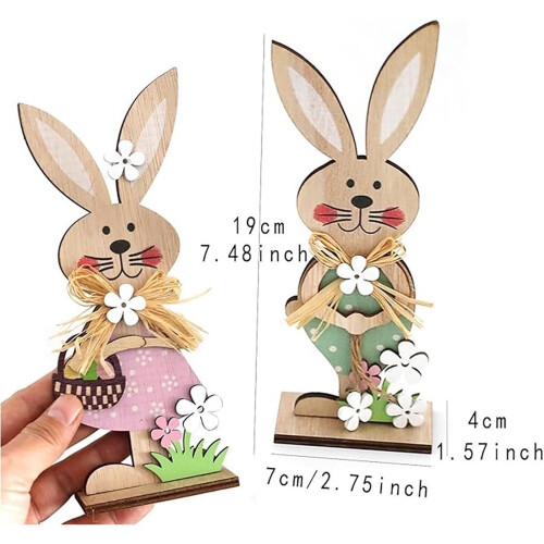 Wooden Easter Bunny Decorations Set of 2 or 3 2
