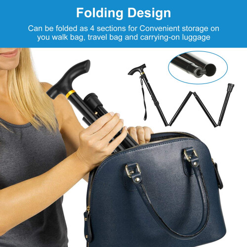 Foldable Walking Cane with Adjustable Height and Ergonomic 2