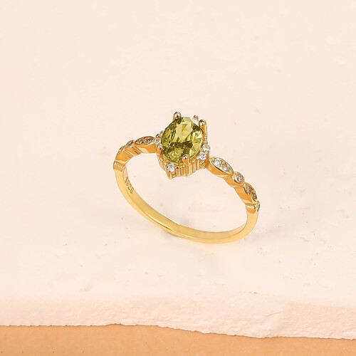 925 Sterling Silver Peridot Eternity Band Ring – 1