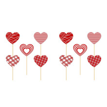 Heart Flower Picks for Table Centerpieces 15 pcs