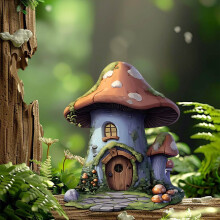 Whimsical Mushroom Door Decor - Hand-Painted Wooden Fairy Tale Decorations for Kids Room, Garden Pathway, Storybook-Themed Nursery Accents