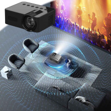 Portable Mini Projector with WiFi & Bluetooth, HD Wireless Phone Projection for Indoor/Outdoor Use, Compatible with iPhone/Android