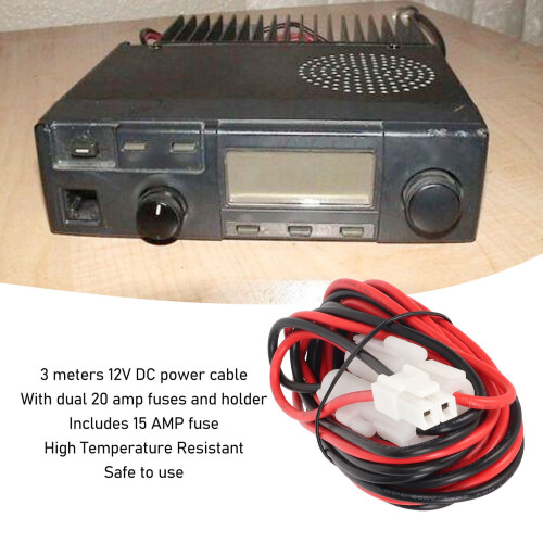 Mobile Radio DC Power Cable Heat Resistant 9.8 ft 1