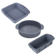 Sæt med 3 runde silikoneforme med non-stick-belægning, varmebestandige, anti-fouling og rustfri silikoneforme