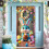 Κάλυμμα Πόρτας Happy Easter31x79in, Αδιάβροχο Υφασμάτινο Πανό με Αυγά & Κουνέλι – 6