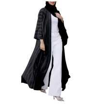 Fashionable Ethnic Kimono Abaya Cardigan Robe Kaftan Outerwear For Women Dress With Side Pockets