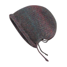 Wintermutsen voor dames, gebreide warme muts met trekkoord en kleurverloop voor dames, ideaal voor koud weer.
