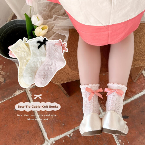 Mid-Calf Socks Lightweight Breathable Thin Style Mesh Ruffle Socks 3 Pairs 1