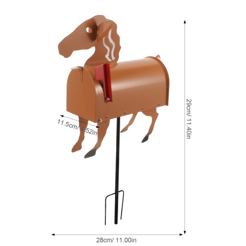 Horse-Shaped Iron Outdoor Wall-Mounted Mailbox 1 Set 1