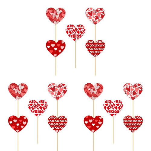 Heart Flower Picks for Table Centerpieces 15 pcs