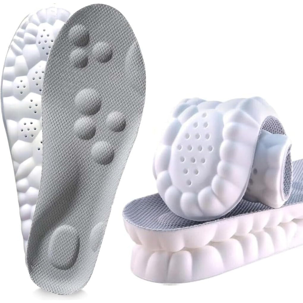 4D Cloud-Feel Insoles with U-Shaped Heel Cup â Anti-Fatigue, Shock-Absorbing, Breathable, Sweat-Wicking, Quick Rebound, Relieves Foot Pain, Unisex