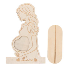 Raindrops Wooden Sonogram Picture Frame for Baby Keepsake Light Yellow Desktop Photo Frame 4x6 Inch