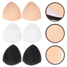 6 Pairs Breast Pads for Bra Filling Padding Black Women's Miss