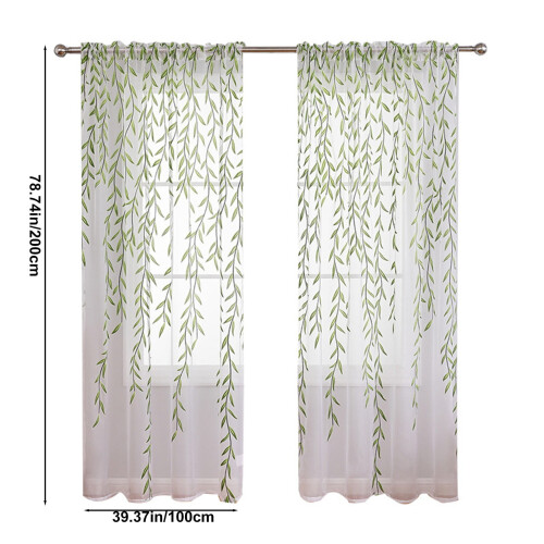 White Wicker Shade Curtain Sheer Gauze Panel 1 piece 2