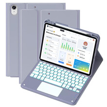 Näppäimistökotelo, joka on yhteensopiva iPad 10. sukupolven (10.9", 2022) kanssa – Ohut kansi, jossa taustavalaistu irrotettava näppäimistö,