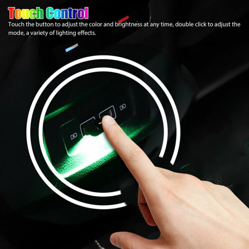 1 τεμάχιο λάμπα αυτοκινήτου USB LED USB RGB LED εσωτερικό φως αυτοκινήτου πλήκτρο αφής 2