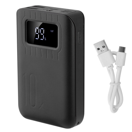 Φορητός φορτιστής μπαταρίας διπλού USB με LED Power Bank 10000mAh για κινητό τηλέφωνο, φακό 2