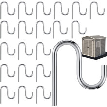 20 Stück 5 cm lange Schuppenhaken – Robuste, wandmontierte J-Haken für Werkzeuge, Schaufeln, Rechen (Silber) – Kompatibel mit Standard-Schuppen