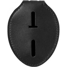 Police Badge Holder, Made of Cowhide, Universal, Black, Law Enforcement Badge Holder, Metal Clip and Chain Included (Police Badge Holder)