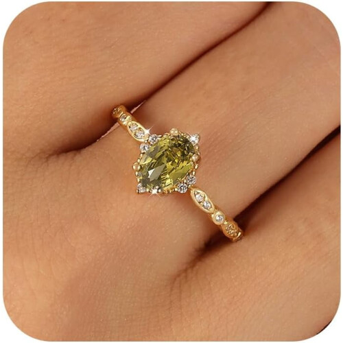 925 Sterling Silver Peridot Eternity Ring – Stackable