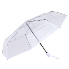 Automatic Open Compact Outdoor Umbrella White Polyester 1