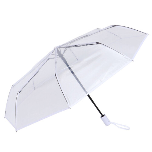 Automatic Open Compact Outdoor Umbrella White Polyester 1